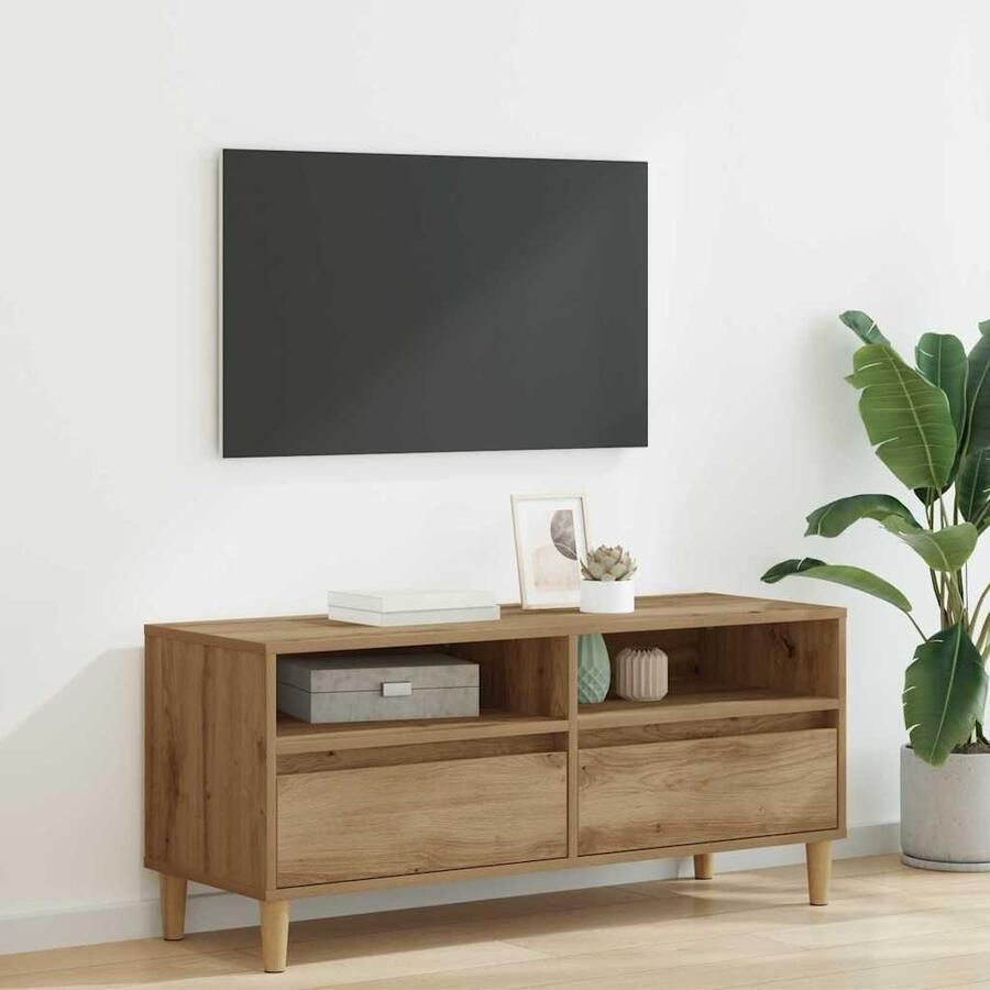 VidaXL TV-kast Artisan Eiken 100 x 34 5 x 44 5 cm Bewerkt hout