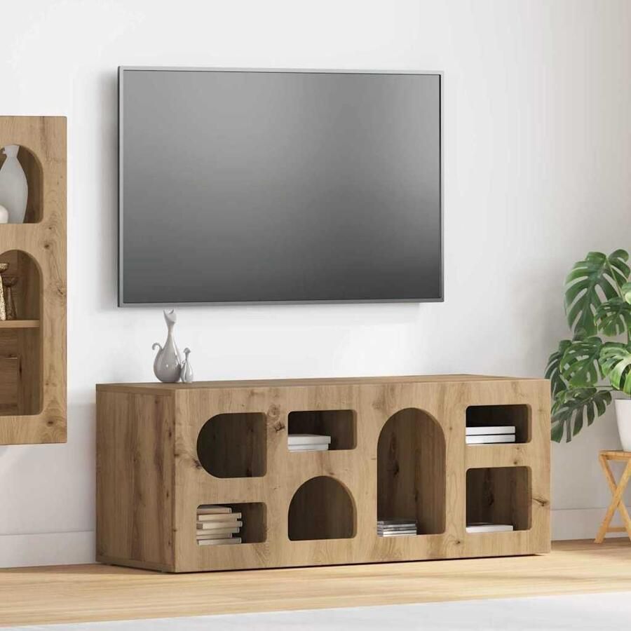 VidaXL TV-kast Artisan Eiken 100 x 35 x 40 cm Bewerkt hout