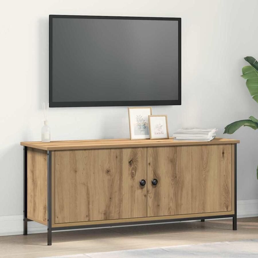VidaXL TV-kast Artisan Eiken 100 x 35 x 45 cm Bewerkt hout