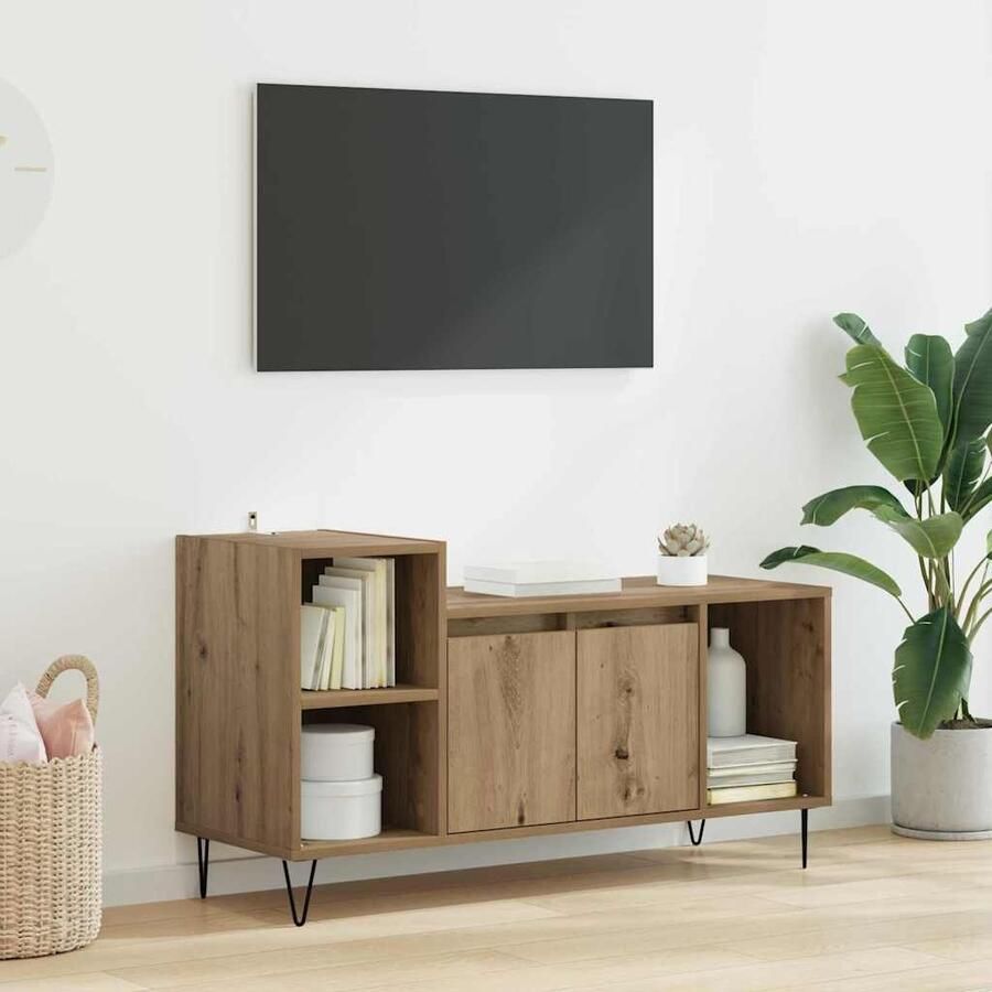 VidaXL TV-kast Artisan Eiken 100 x 35 x 55 cm Bewerkt hout