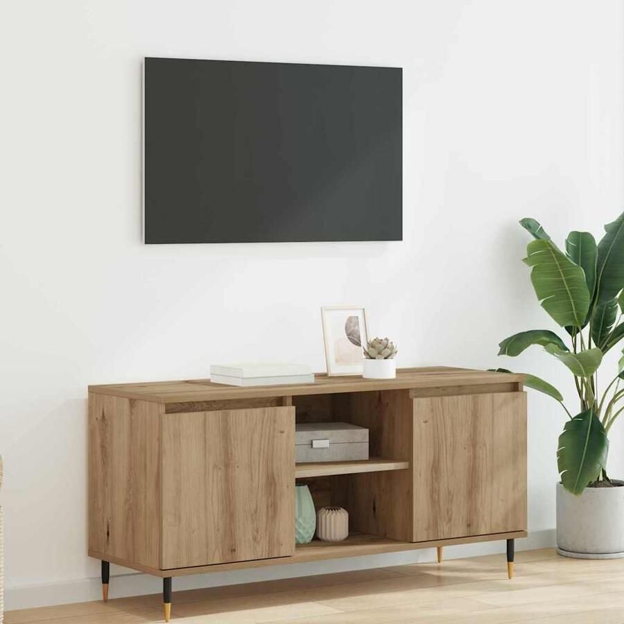 VidaXL TV-kast Artisan Eiken 104 x 35 x 50 cm Bewerkt hout