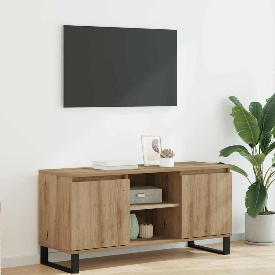 VidaXL TV-kast Artisan Eiken 104 x 35 x 50 cm Bewerkt hout