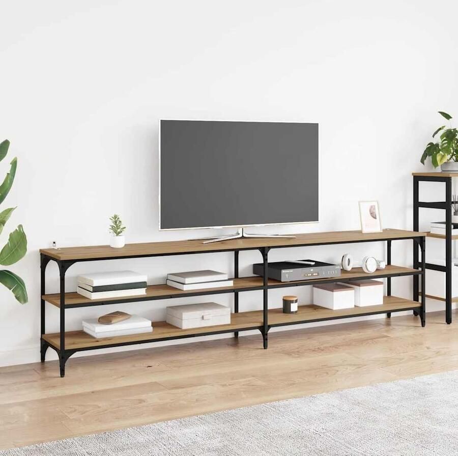 VidaXL TV-kast Artisan Eiken 200 x 30 x 50 cm Gemonteerd hout en ijzer