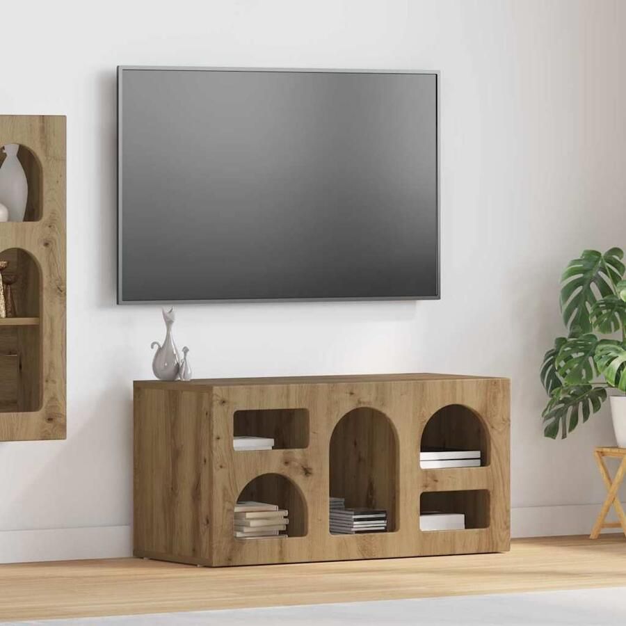 VidaXL TV-kast Artisan Eiken 80 x 35 x 40 cm Bewerkt hout