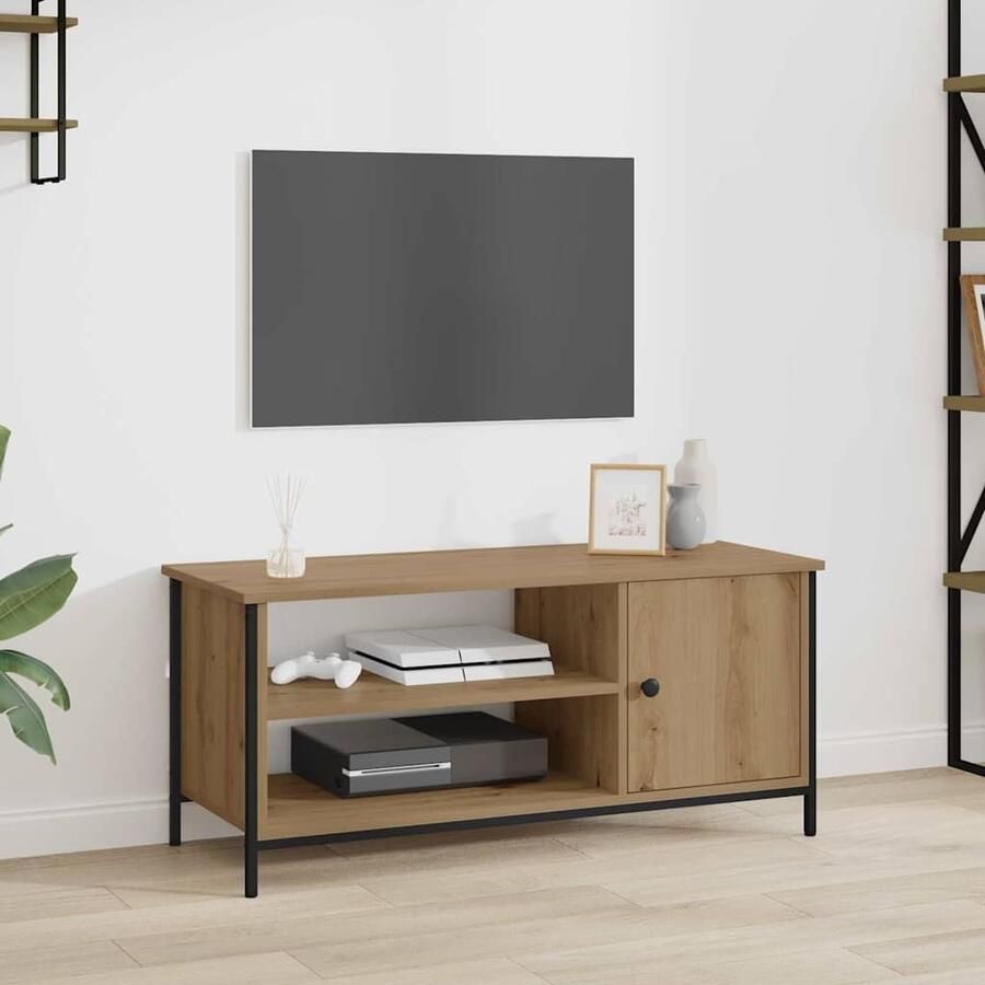 VidaXL TV-kast artisanaal eikenkleurig 100 x 40 x 45 cm Bewerkt hout