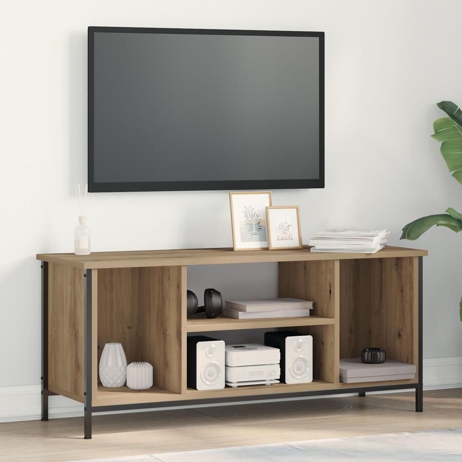 VidaXL TV Kast artisanaal eikenkleurig 102 x 35 x 45 cm Bewerkt hout