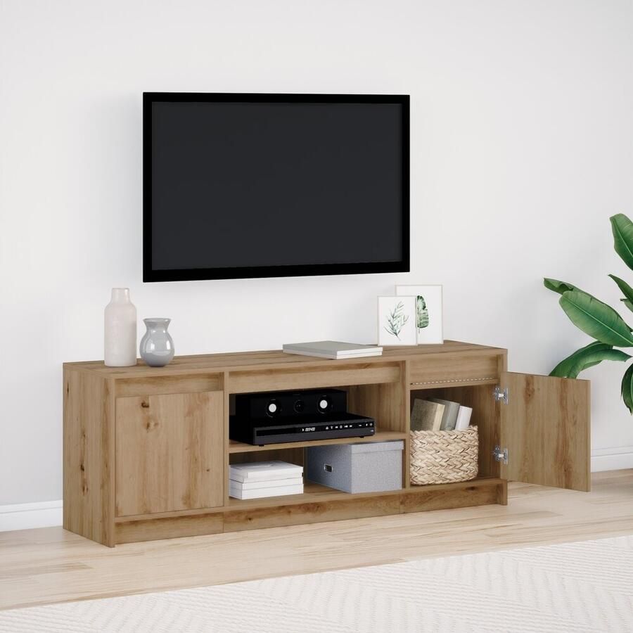 VidaXL TV-kast Bruin 139.5 x 34 x 50 cm Bewerkt hout