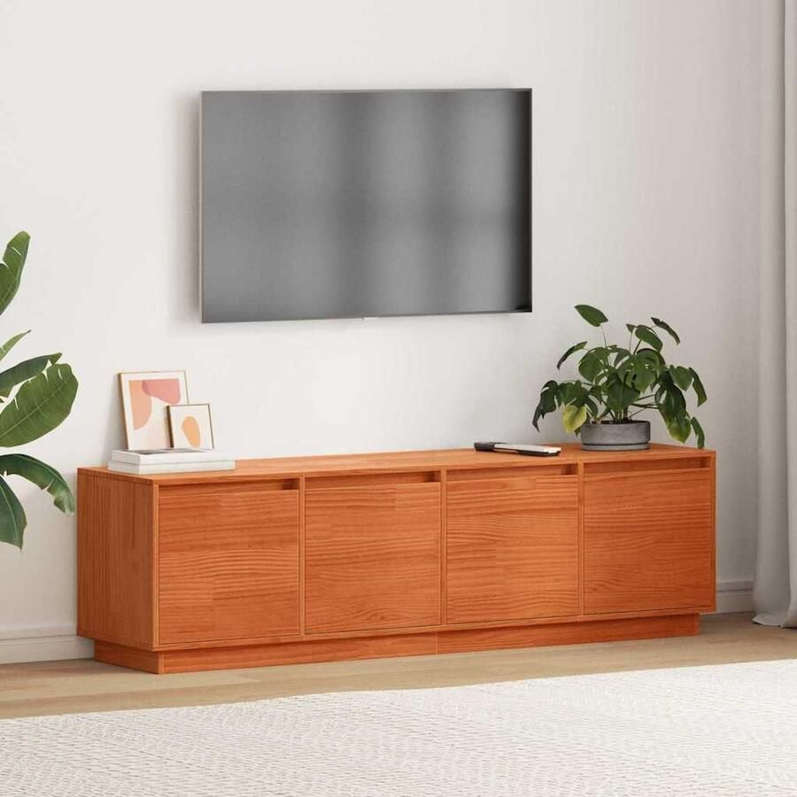 VidaXL TV-kast Bruin 156 x 37 x 45 cm Massief grenenhout