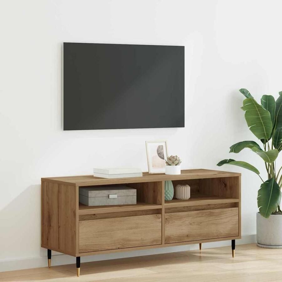 VidaXL TV-kast met lade Artisan Eiken 100 x 34 5 x 44 5 cm