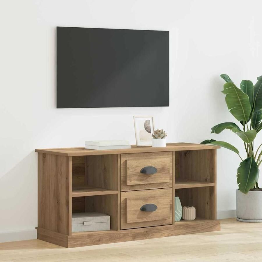 VidaXL TV-kast met lade Artisan Eiken 99 5 x 35 5 x 48 cm Bewerkt hout
