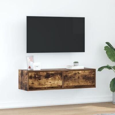 VidaXL TV-kast met lade Gerookt eiken 100 x 31 x 25 5 cm Bewerkt hout