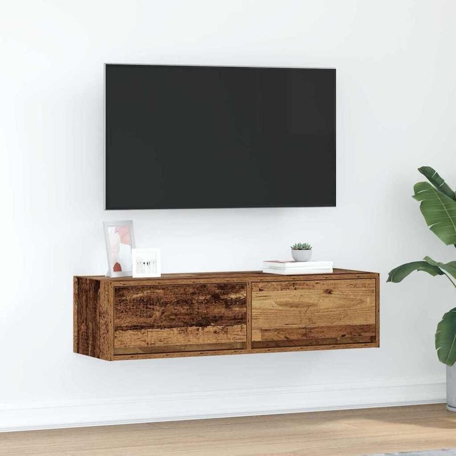VidaXL TV-kast met lade Oud hout 100 x 31 x 25 5 cm Bewerkt hout