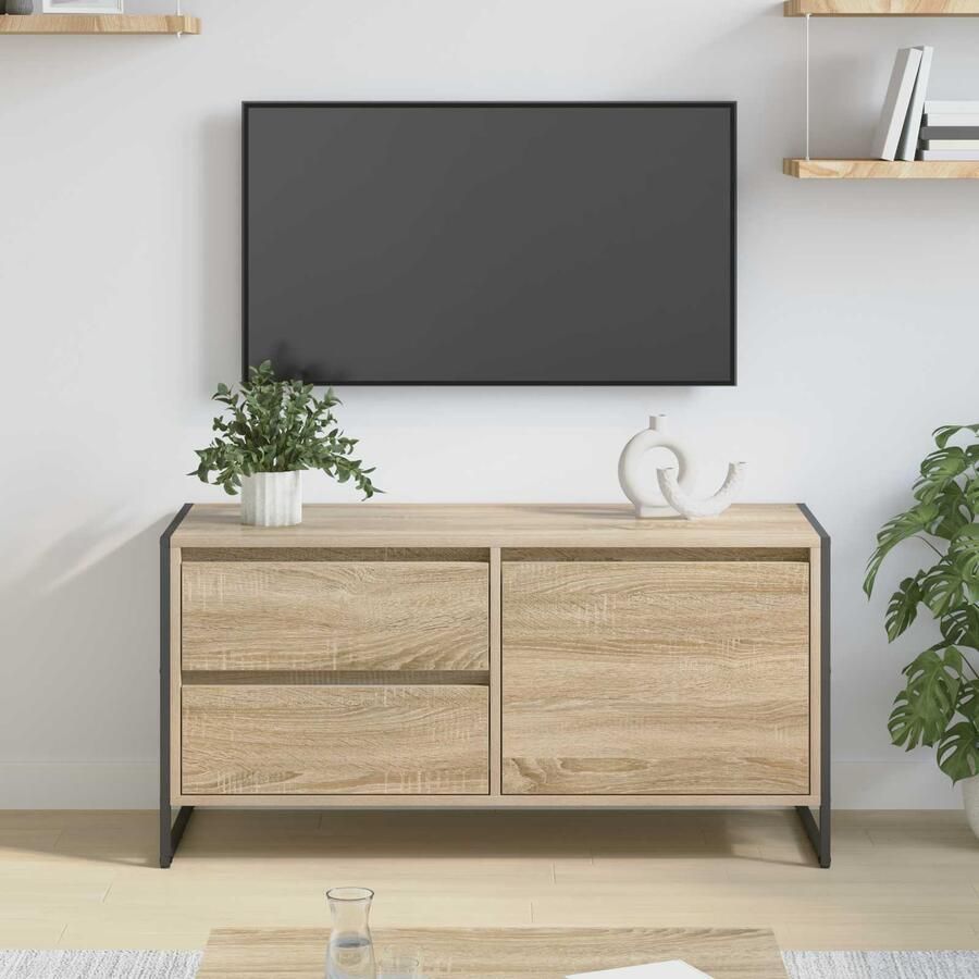 VidaXL TV-kast met lade Sonoma 100 x 36 x 49.5 cm Bewerkt hout