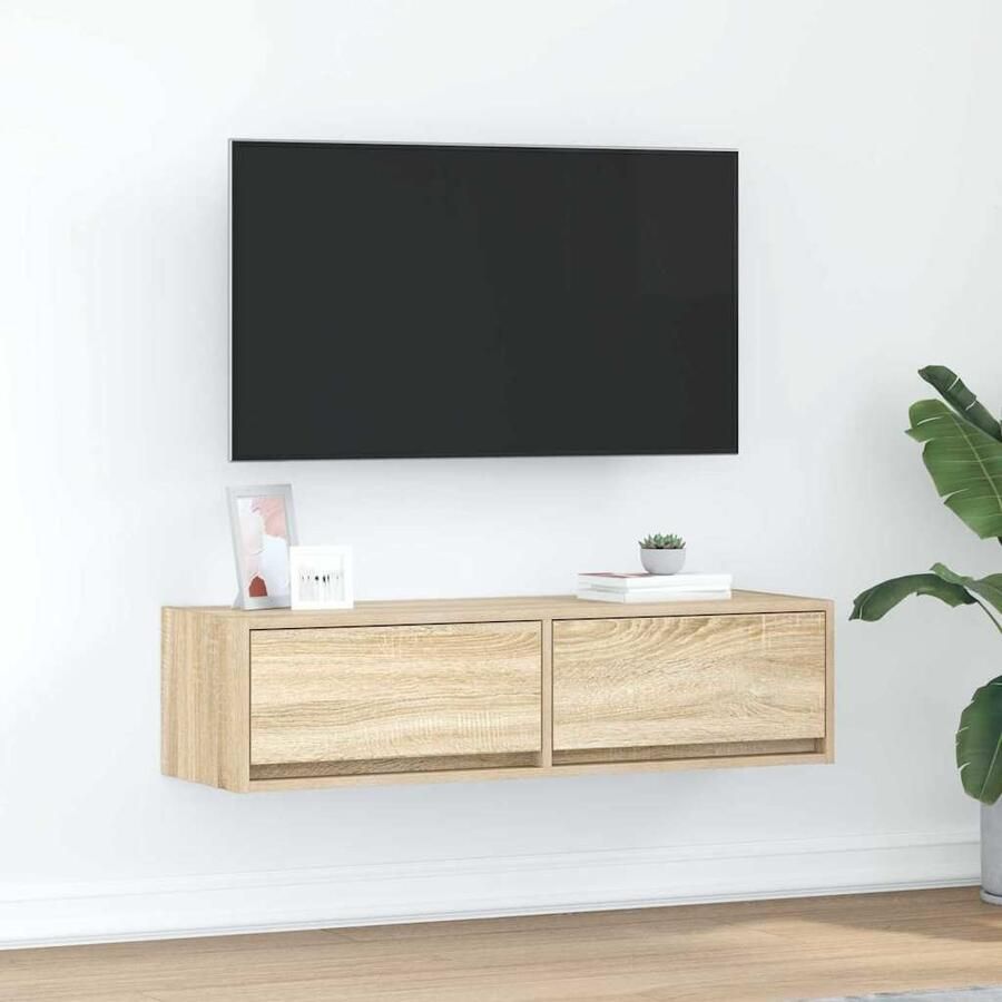 VidaXL TV-kast met lade Sonoma eiken 100 x 31 x 25 5 cm Bewerkt hout