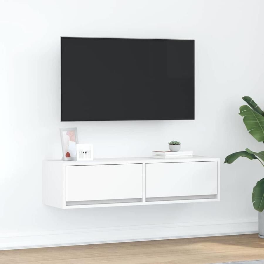 VidaXL TV-kast met lade Wit 100 x 31 x 25 5 cm Bewerkt hout