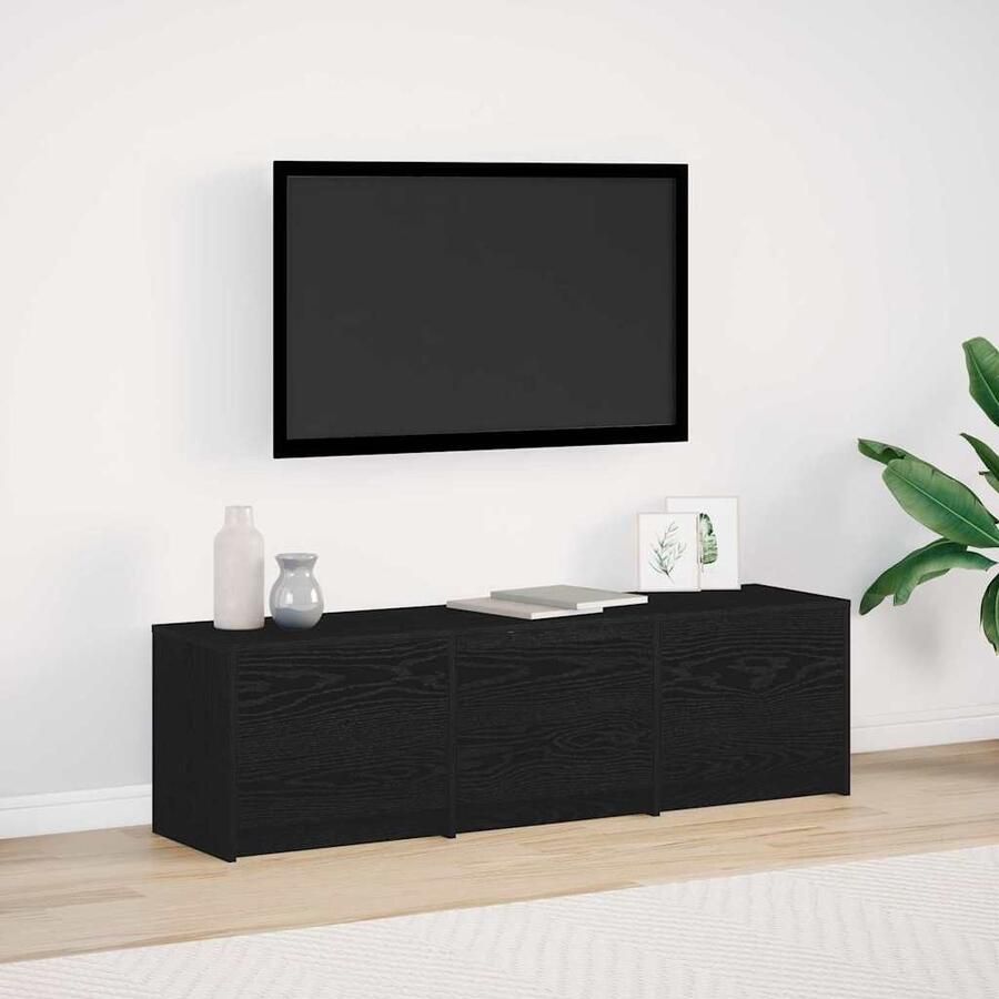 VidaXL TV-kast met lade Zwart eiken 140 x 34 x 40 cm Bewerkt hout