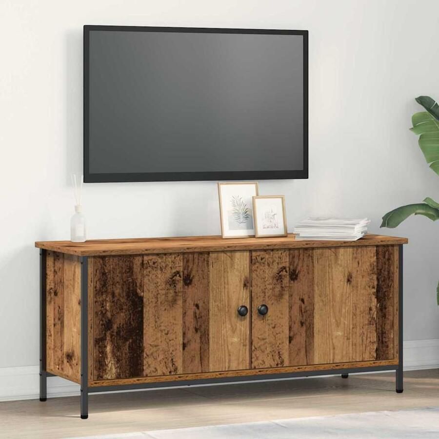 VidaXL TV-kast Oud Hout 100 x 35 x 45 cm Bewerkt hout