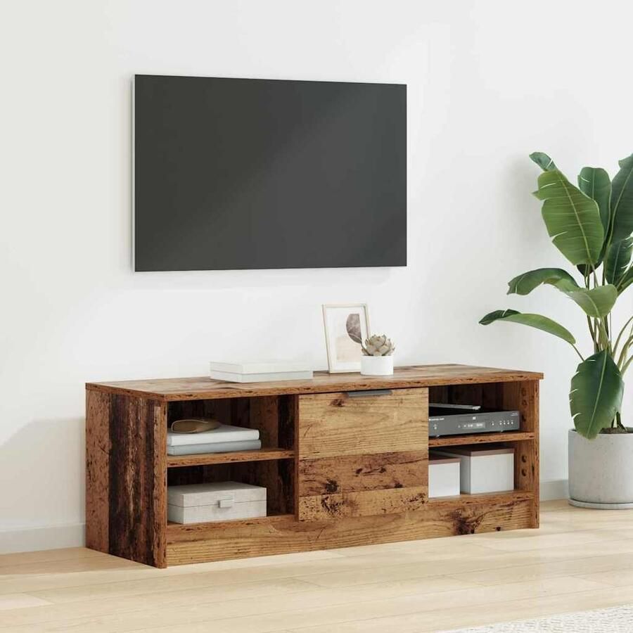 VidaXL TV-kast Oud Hout 102 x 35 x 36 5 cm Bewerkt hout