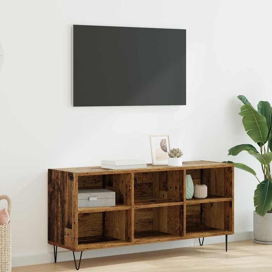 VidaXL TV-kast Oud Hout 103 5 x 30 x 50 cm Bewerkt hout