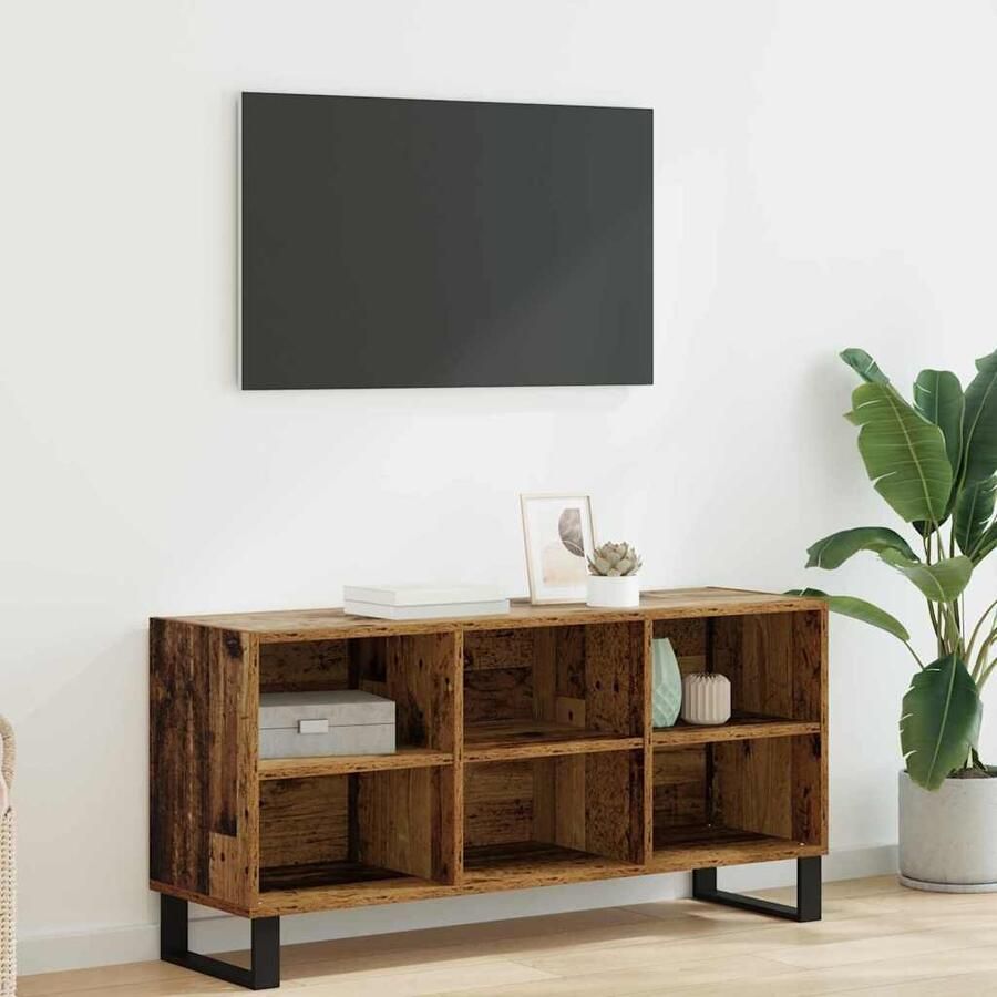 VidaXL TV-kast Oud Hout 103 5 x 30 x 50 cm Bewerkt hout