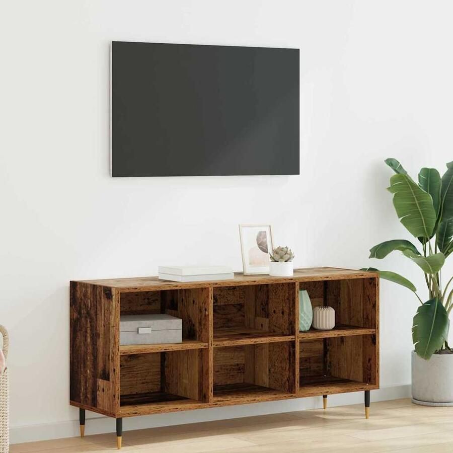 VidaXL TV-kast Oud Hout 103 5 x 30 x 50 cm Bewerkt hout