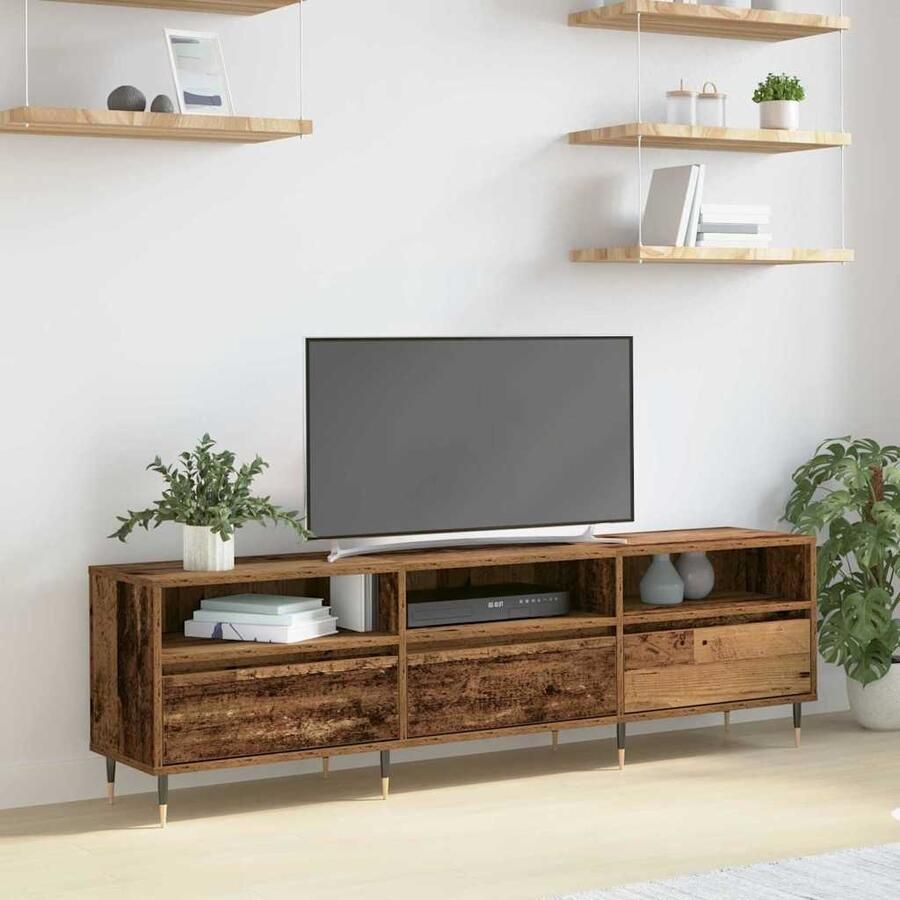 VidaXL TV-kast Oud Hout 150 x 30 x 45 cm Bewerkt hout