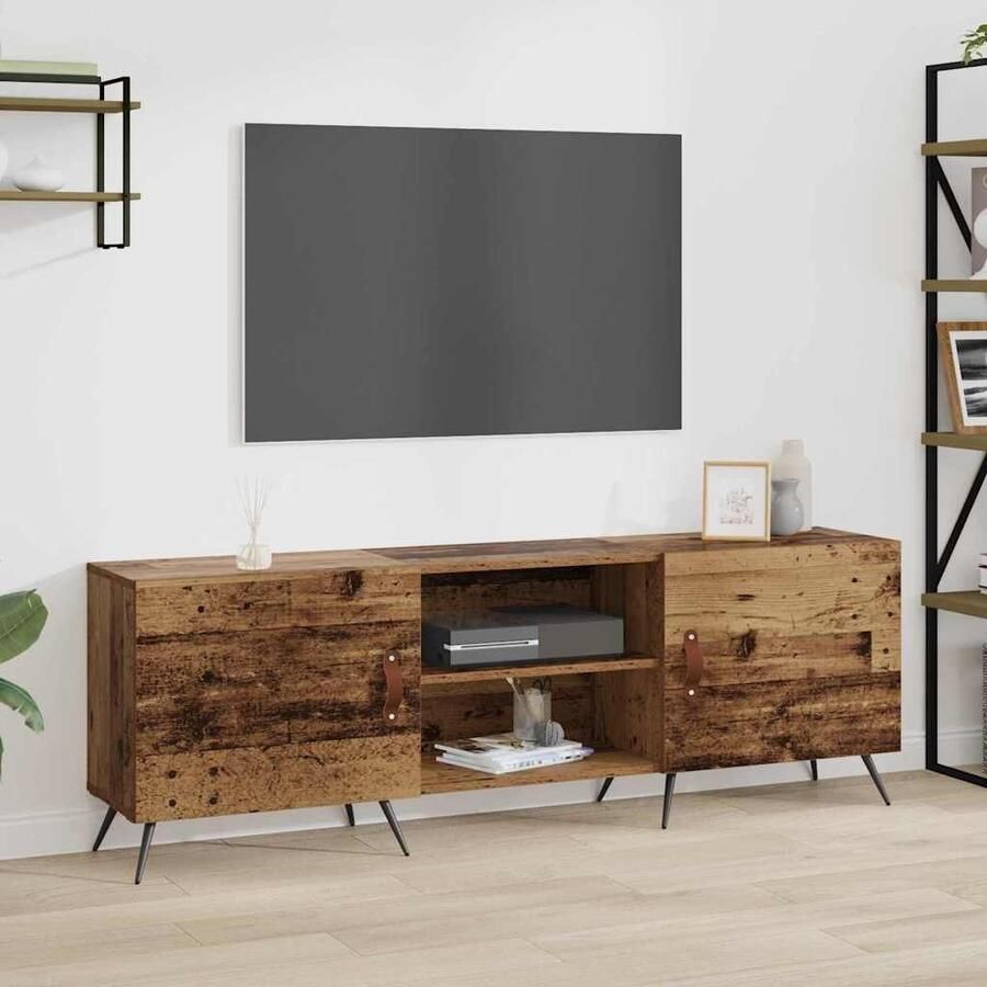VidaXL TV-kast Oud hout 150 x 30 x 50 cm Bewerkt hout