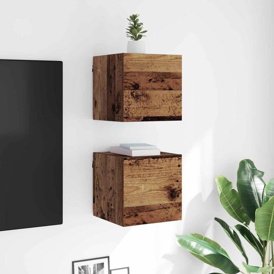 VidaXL TV-kast Oudhout 30 5 x 30 x 30 cm Bewerkt hout