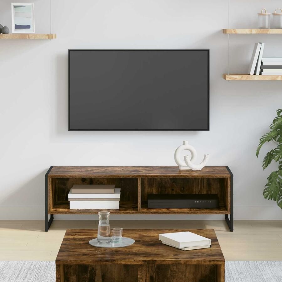VidaXL TV-kast Rook Eik 100 x 36.5 x 30.5 cm Bewerkt hout