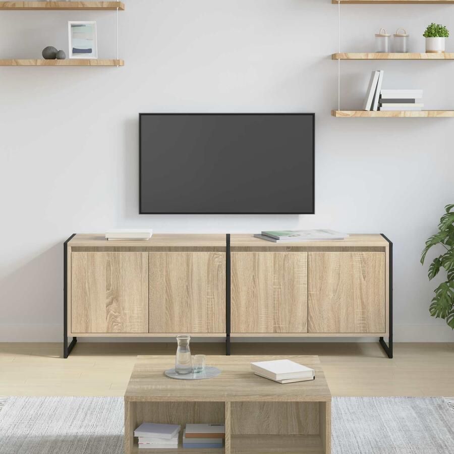 VidaXL TV-kast Sonoma 140 x 36 x 49.5 cm Bewerkt hout