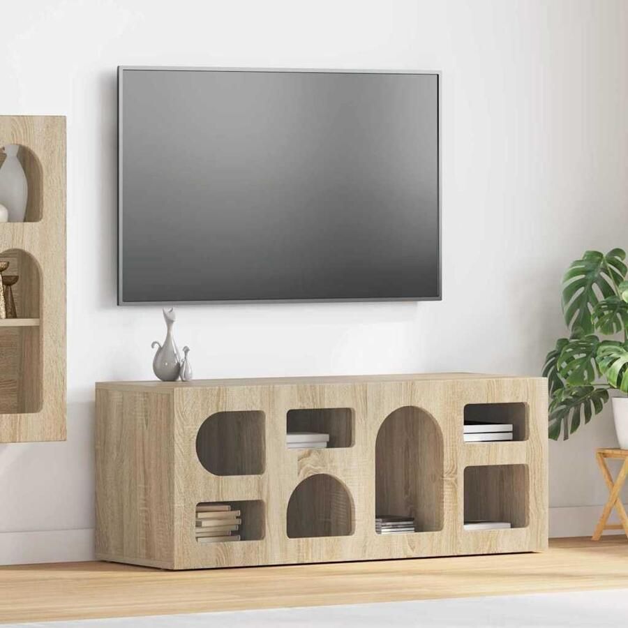 VidaXL TV-kast Sonoma Eiken 100 x 35 x 40 cm Bewerkt hout