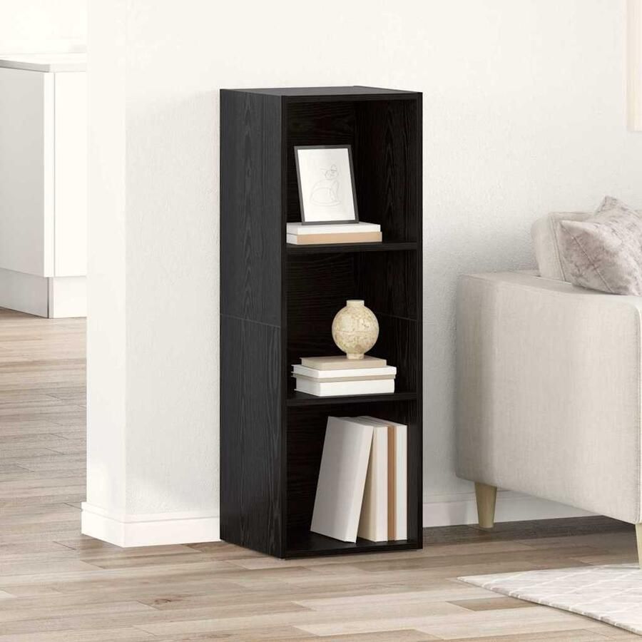 VidaXL Tv-meubelset Wandgemonteerd Zwart 72 x 35 x 37 cm Bewerkt hout