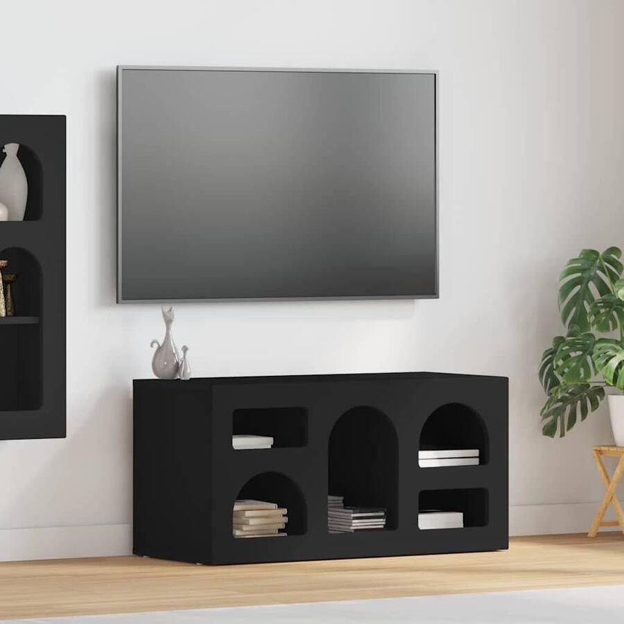 VidaXL TV-kast Zwart 80 x 35 x 40 cm Bewerkt hout
