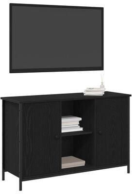 VidaXL Tv-meubelset Zwart Eiken 101 x 35 x 65 cm Bewerkt hout