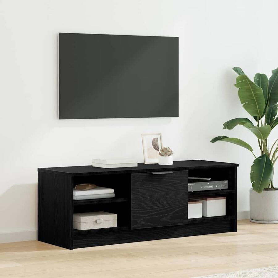 VidaXL TV-kast Zwart Eiken 102 x 35 x 36 5 cm Bewerkt hout