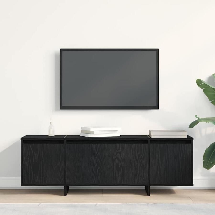 VidaXL TV-kast Zwart Eiken 120 x 30 x 40 5 cm Bewerkt hout