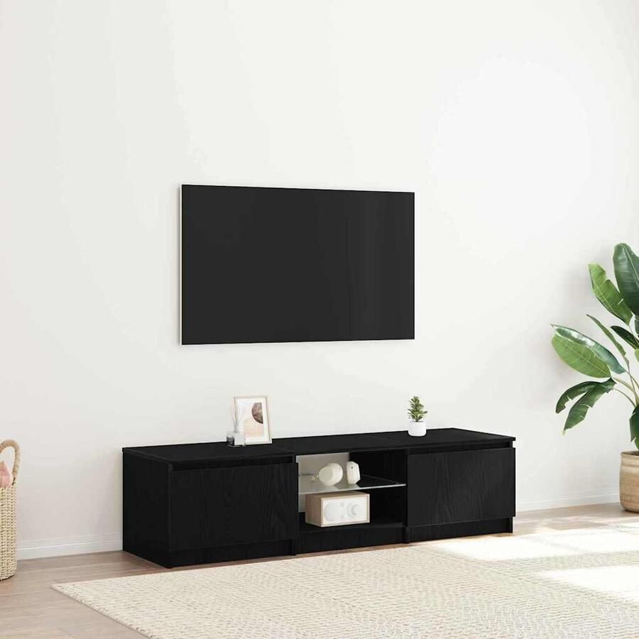 VidaXL TV-kast Zwart Eiken 140 x 38 5 x 36 cm Bewerkt hout