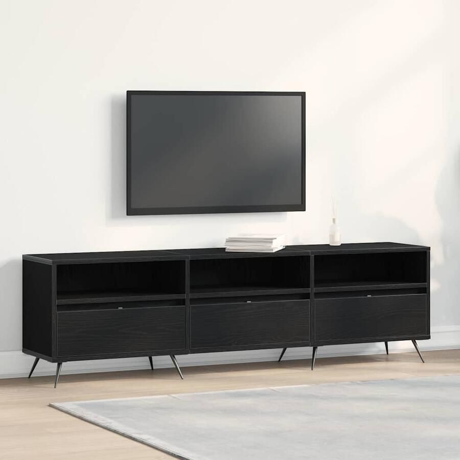 VidaXL TV-kast Zwart eiken 150 x 30 x 44.5 cm Bewerkt hout