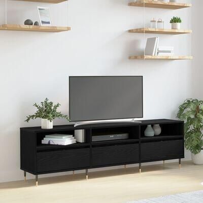 VidaXL TV-kast Zwart eiken 150 x 30 x 44.5 cm Bewerkt hout