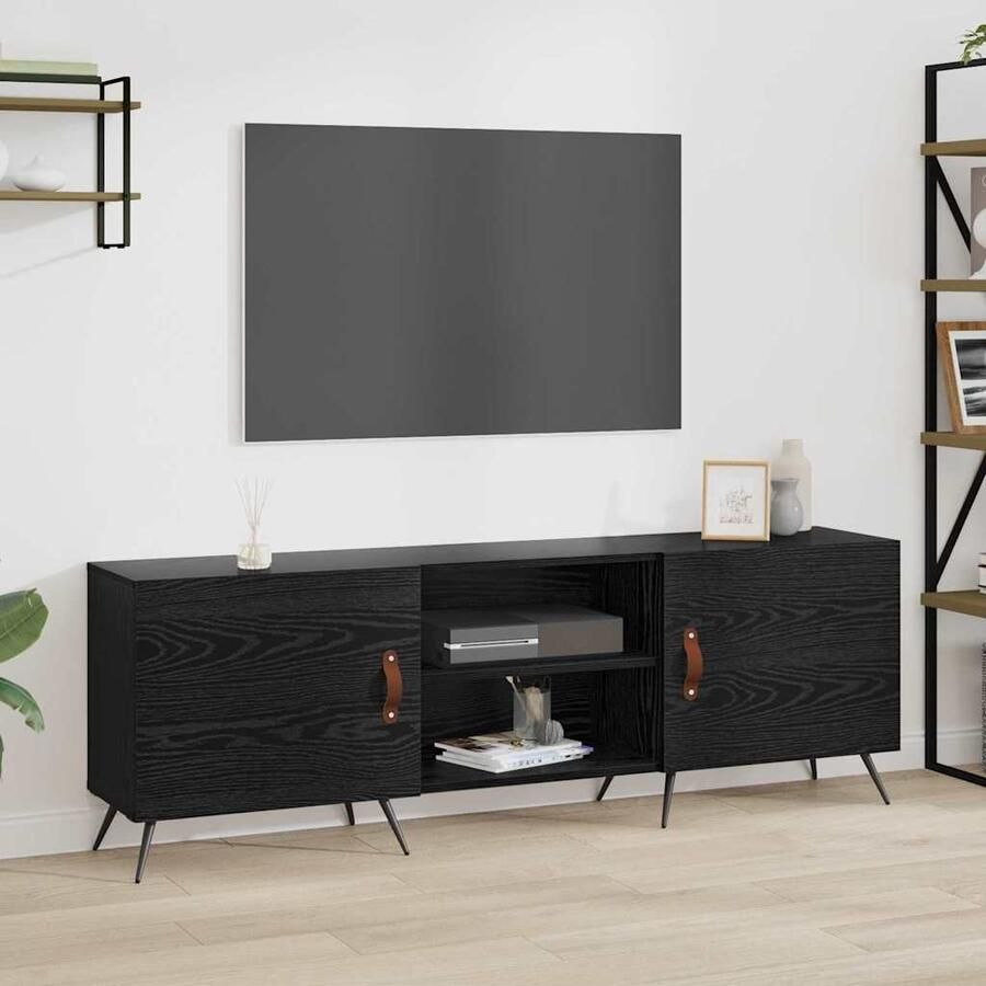 VidaXL TV-kast Zwart eiken 150 x 30 x 50 cm Bewerkt hout