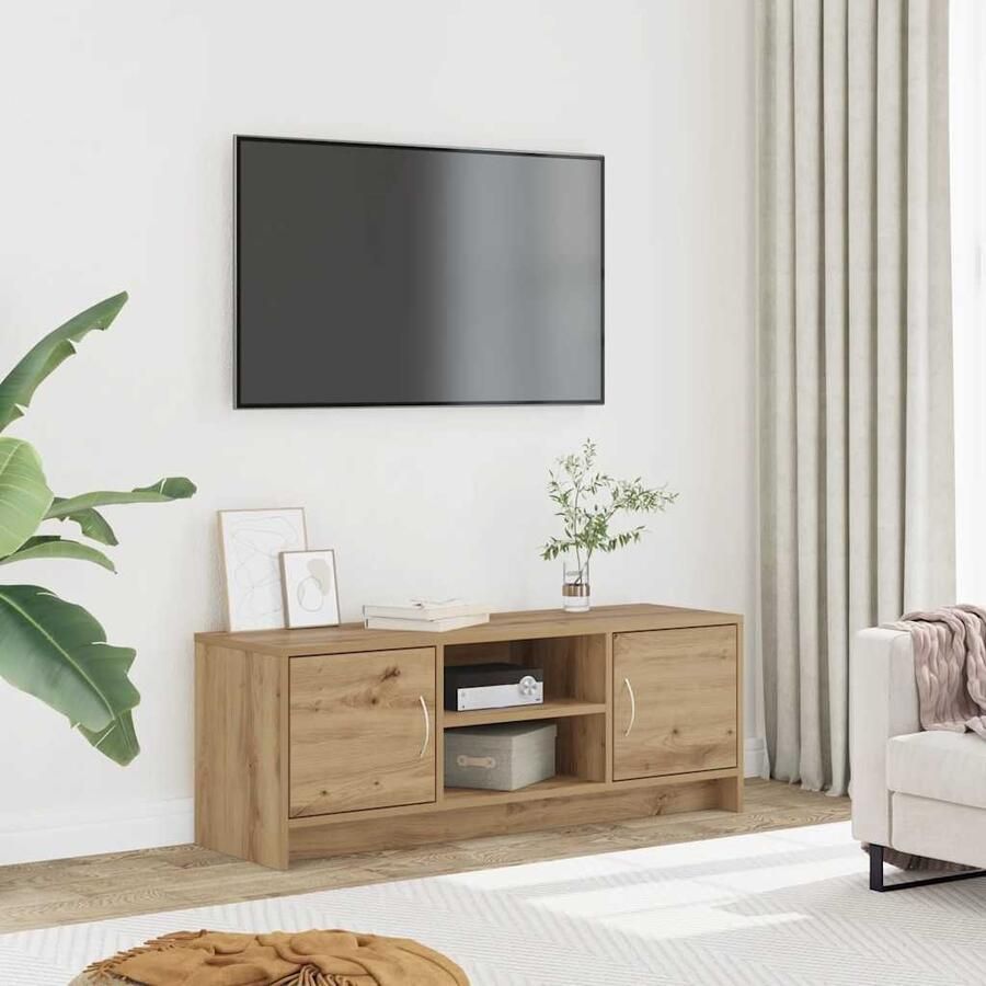 VidaXL Tv-meubel 102x30x37 5 cm bewerkt hout artisanaal eikenkleur