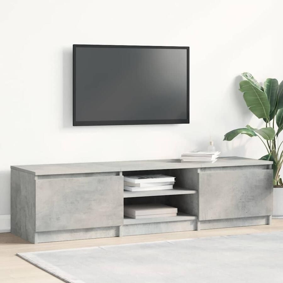 VidaXL Tv-meubel 140x40x35 5 cm bewerkt hout betongrijs
