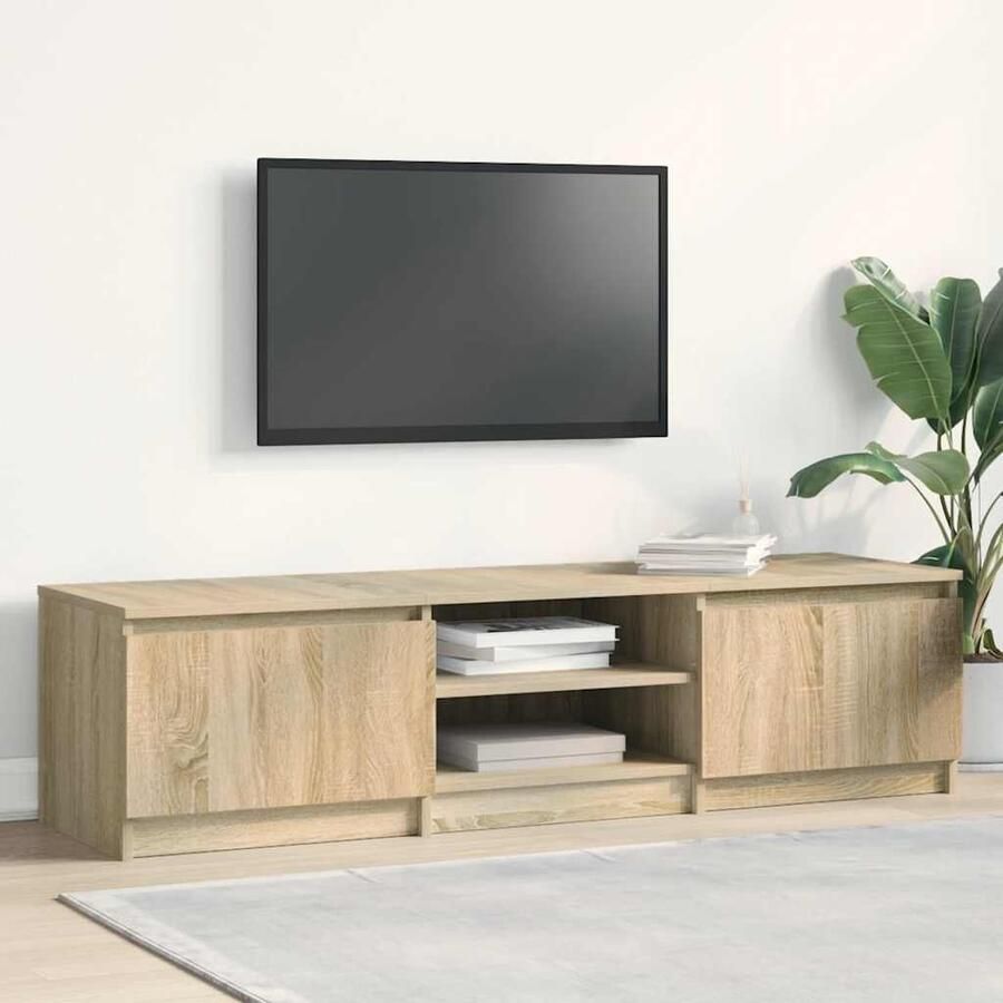 VidaXL Tv-meubel 140x40x35 5 cm bewerkt hout sonoma eikenkleurig