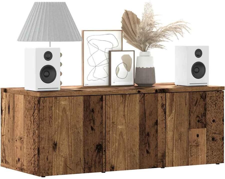 VidaXL Tv-meubel 80x34x30 cm bewerkt hout oud houtkleurig