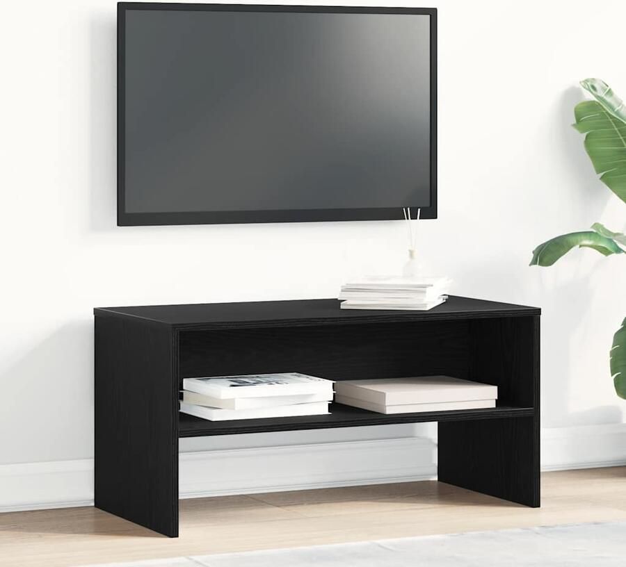 VidaXL Tv-meubel 80x40x40 cm spaanplaat zwart eikenkleurig