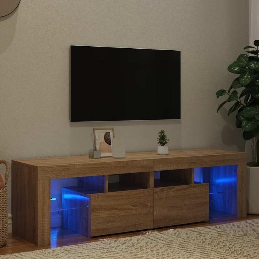 VidaXL Tv-meubel met LED-verlichting 140x36 5x40 cm sonoma eikenkleur