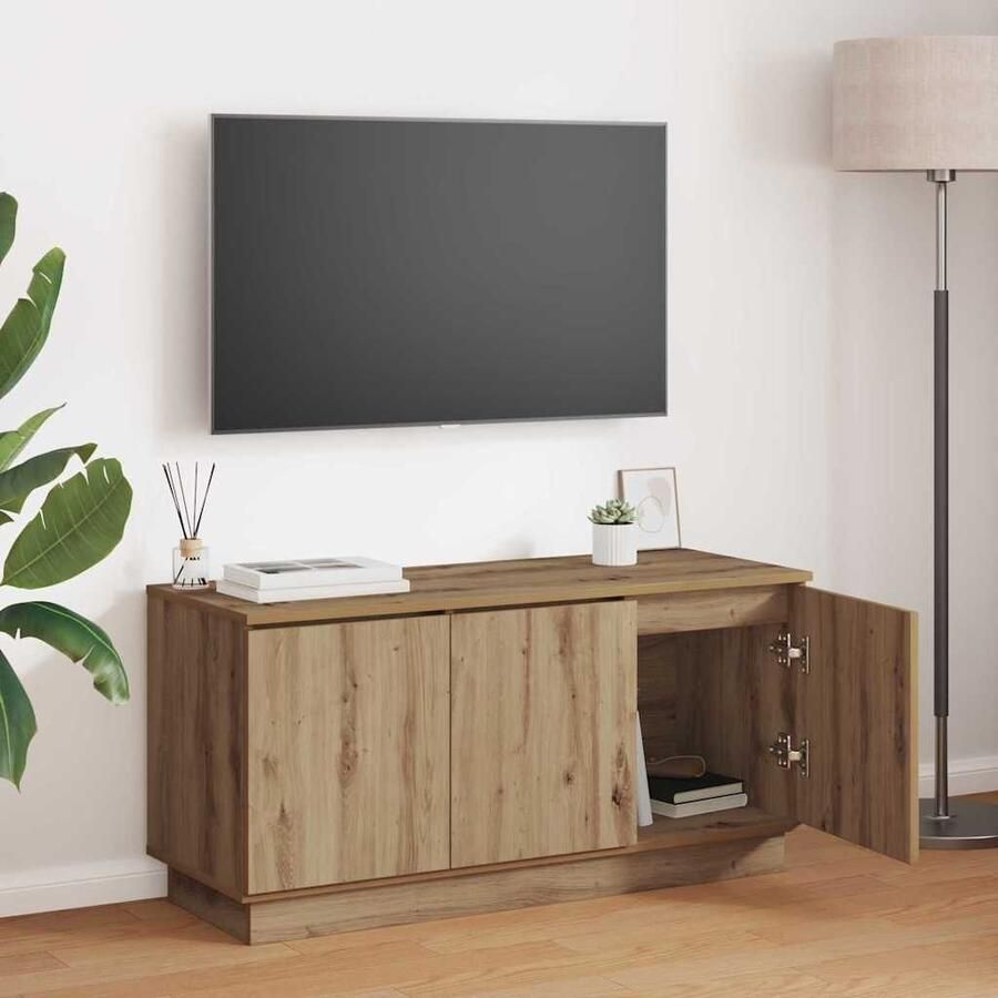VidaXL TV-kast Artisan Eiken 100 x 38 x 49 cm Bewerkt hout