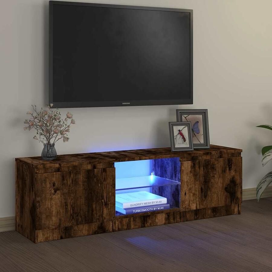VidaXL Tv-meubel met LED-verlichting 120x30x35 5 cm gerookt eikenkleur