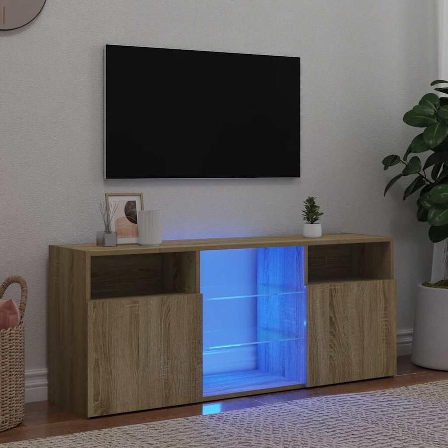 VidaXL Tv-meubel met LED-verlichting 120x30x50 cm sonoma eikenkleurig