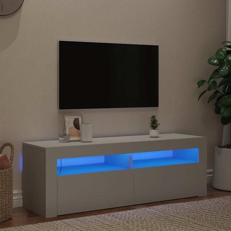 VidaXL Tv-meubel met LED-verlichting 120x35x40 cm wit